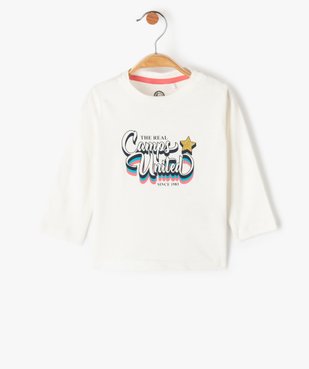 Tee-shirt bébé fille manches longues imprimé pailleté - Camps United vue1 - CAMPS UNITED - GEMO