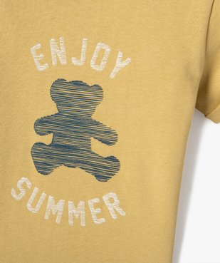 Tee-shirt bébé garçon imprimé avec manches courtes à revers - LuluCastagnette vue3 - LULUCASTAGNETTE - GEMO