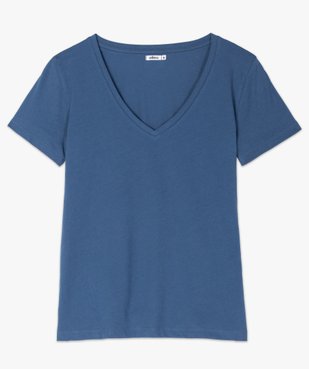 Tee-shirt femme à col V et manches courtes vue4 - GEMO(FEMME PAP) - GEMO