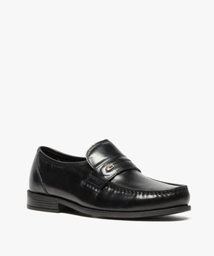Mocassins homme unis dessus et intérieur cuir vue2 - G'FLEX - GEMO