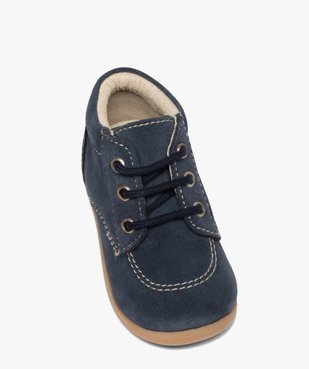 Chaussures premiers pas bébé garçon dessus cuir uni - NA! vue5 - GEMO(BEBE DEBT) - GEMO