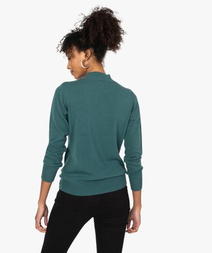 Pull femme col montant coloris uni vue3 - GEMO (MAILLE) - GEMO