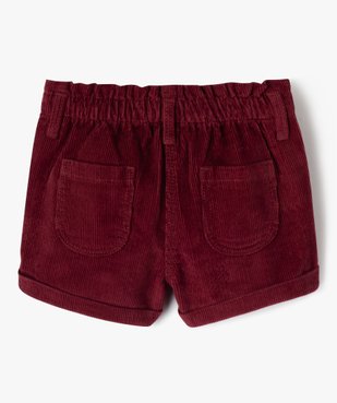 Short en velours à taille élastiquée et revers bébé fille vue3 - GEMO 4G BEBE - GEMO