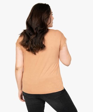 Tee-shirt femme sans manches avec finitions dentelle vue3 - GEMO (G TAILLE) - GEMO
