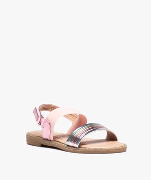 Sandales fille multicolore effet métallisé avec bande élastique vue2 - GEMO (ENFANT) - GEMO