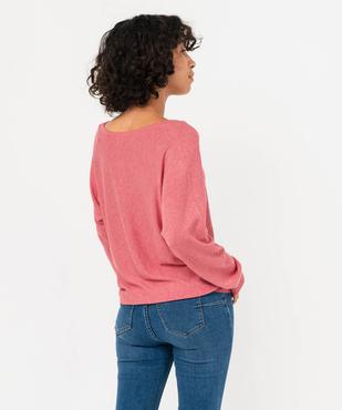 Pull col V zippé et manches chauve-souris femme vue3 - GEMO 4G FEMME - GEMO