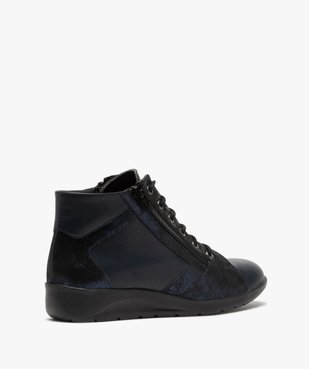 Boots femme confort zippées à talon compensé dessus cuir vue4 - GEMO (CONFORT) - GEMO