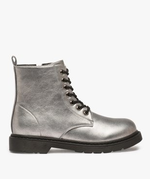 Bottines femme zippées à talon plat unies avec lacets vue1 - GEMO (CASUAL) - GEMO