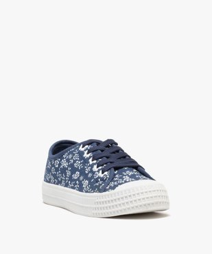 Baskets en toile à épaisse semelle et bout recouvert femme vue3 - FOLLOW ME G4G - GEMO