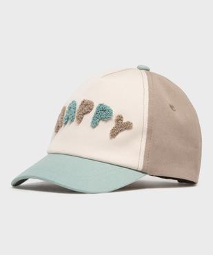 Casquette avec inscription en maille bouclette bébé garçon vue1 - GEMO 4G BEBE - GEMO