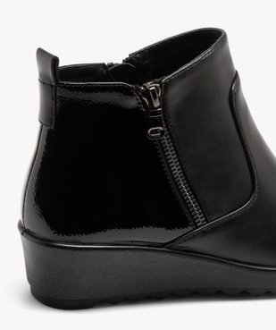 Boots femme confort unies à talon compensé et double zip vue6 - GEMO (CONFORT) - GEMO
