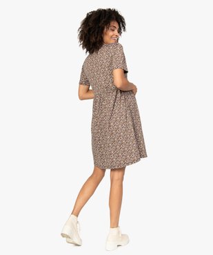 Robe de grossesse et d'allaitement en maille imprimée vue3 - GEMO (MATER) - GEMO