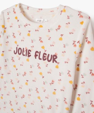 Pyjama en velours à motifs fleuris fille vue2 - GEMO (ENFANT) - GEMO