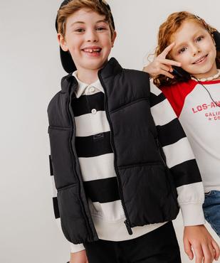 Sweat à rayures avec col chemise garçon vue1 - GEMO 4G GARCON - GEMO