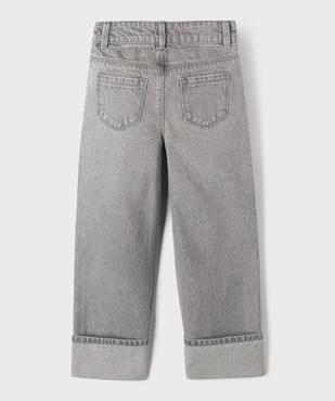 Jean Straight avec revers cousus et taille ajustable fille vue3 - GEMO 4G FILLE - GEMO