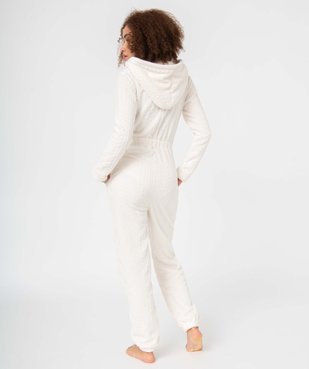 Combinaison pyjama femme en maille peluche avec capuche vue3 - GEMO(HOMWR FEM) - GEMO