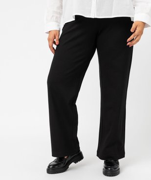 Pantalon large en maille souple et extensible femme vue1 - GEMO (G TAILLE) - GEMO