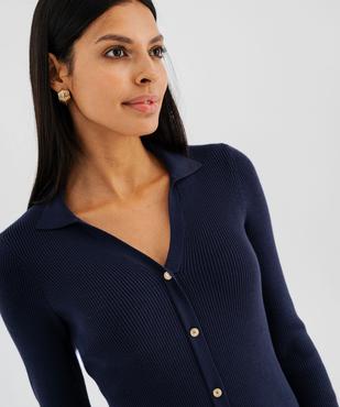 Robe longe en maille côtelée femme - LuluCastagnette vue2 - LULU CASTAGNETTE GEMO FOR GOOD - GEMO