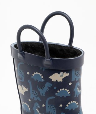Bottes de pluie bébé garçon fourrées et en caoutchouc avec anses vue7 - BUGGY - GEMO