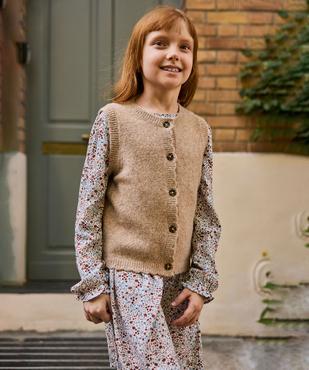 Gilet sans manches avec finitions dentelées fille - LuluCastagnette vue1 - LULUCASTAGNETTE - GEMO