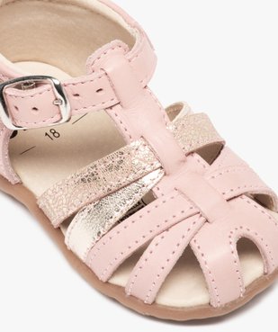Sandales premiers pas bébé fille à brides en cuir vue6 - GEMO(BEBE DEBT) - GEMO