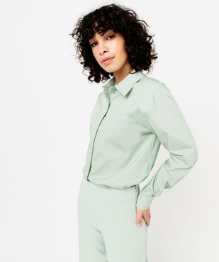 Chemise à manches longues coupe large et courte femme vue2 - GEMO(FEMME PAP) - GEMO
