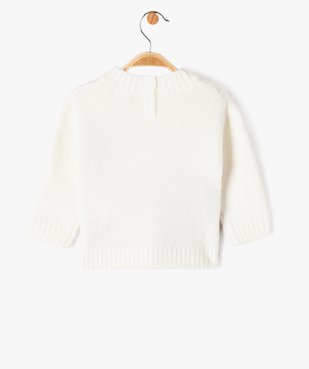 Pull jacquard en maille extensible bébé fille vue3 - GEMO(BEBE DEBT) - GEMO