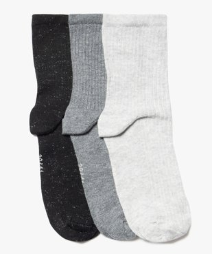 Chaussettes tige haute en maille côtelée et pailletée femme (lot de 3 paires) vue1 - GEMO(HOMWR FEM) - GEMO