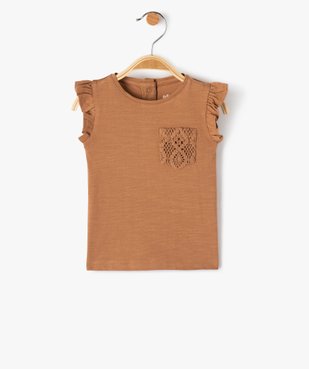 Tee-shirt bébé fille sans manches à volant et poche en crochet vue1 - GEMO(BEBE DEBT) - GEMO