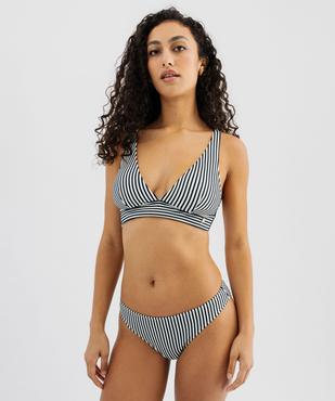 Bas de maillot de bain rayé forme culotte femme - LuluCastagnette vue3 - LULUCASTAGNETTE - GEMO