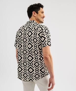 Chemise manches courtes et col cubain à motifs graphiques homme vue5 - GEMO 4G HOMME - GEMO