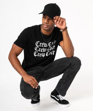 Tee-shirt à manches courtes avec inscription homme vue1 - GEMO 4G HOMME - GEMO
