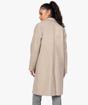 Manteau femme mi-long à col tailleur et fermeture 1 bouton vue3 - GEMO(FEMME PAP) - GEMO