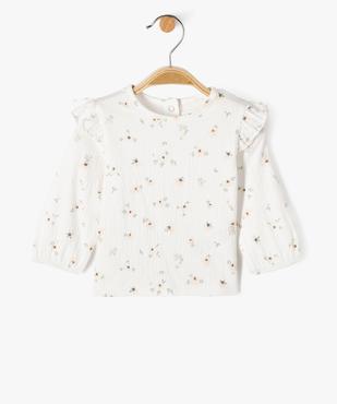 Tee-shirt manches longues avec volants aux épaules bébé fille vue1 - GEMO 4G BEBE - GEMO