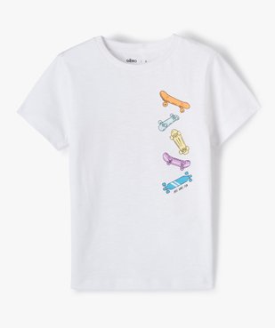 Tee-shirt garçon à manches courtes et imprimé skate fluo vue2 - GEMO (ENFANT) - GEMO