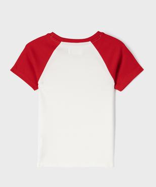Tee-shirt bicolore en maille côtelée fille vue4 - GEMO 4G FILLE - GEMO