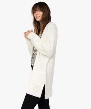 Gilet long femme porté ouvert vue2 - GEMO(FEMME PAP) - GEMO