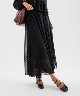 Jupe longue en voile à motifs plumetis femme vue3 - GEMO(FEMME PAP) - GEMO