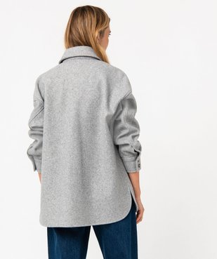 Veste mi-longue style chemise femme vue3 - GEMO(FEMME PAP) - GEMO
