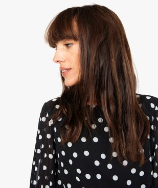 Blouse femme à manches plissées et motif pois vue5 - GEMO(FEMME PAP) - GEMO