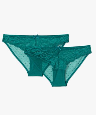 Culottes en dentelle et tulle femme (lot de 2) vue4 - GEMO(HOMWR FEM) - GEMO