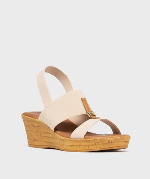 Sandales à talon compensé et brides élastiquées femme vue2 - VALENTINA BALDA - GEMO