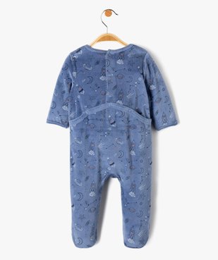 Pyjama bébé à pont-dos en velours à motifs espace vue3 - GEMO(BB COUCHE) - GEMO