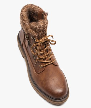 Boots femme fourrées unies avec col chaussette vue5 - GEMO (CASUAL) - GEMO