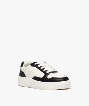 Baskets femme unies à semelle épaisse avec lacets contrastants vue2 - GEMO 4G FEMME - GEMO