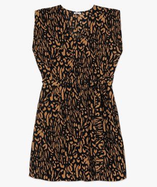 Robe femme courte à épaulettes avec motifs zébrés vue4 - GEMO (G TAILLE) - GEMO