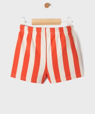 Short rayé en maille French Terry bébé garçon vue3 - GEMO(BEBE DEBT) - GEMO