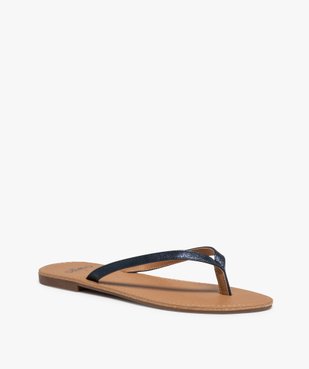 Tongs femme à petit talon plat et lanières fines vue2 - GEMO (CASUAL) - GEMO