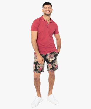 Polo homme à manches courtes avec col chemise vue5 - GEMO (HOMME) - GEMO