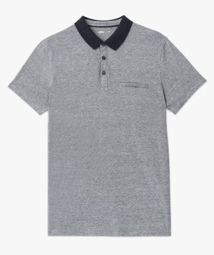 Polo manches courtes à fines rayures homme vue4 - GEMO (HOMME) - GEMO